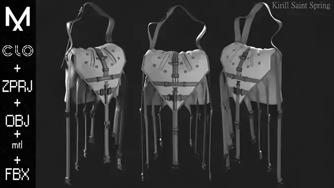 New Sc fi Bag Marvelous designer Clo3d OBJ mtl FBX ZPRJ
