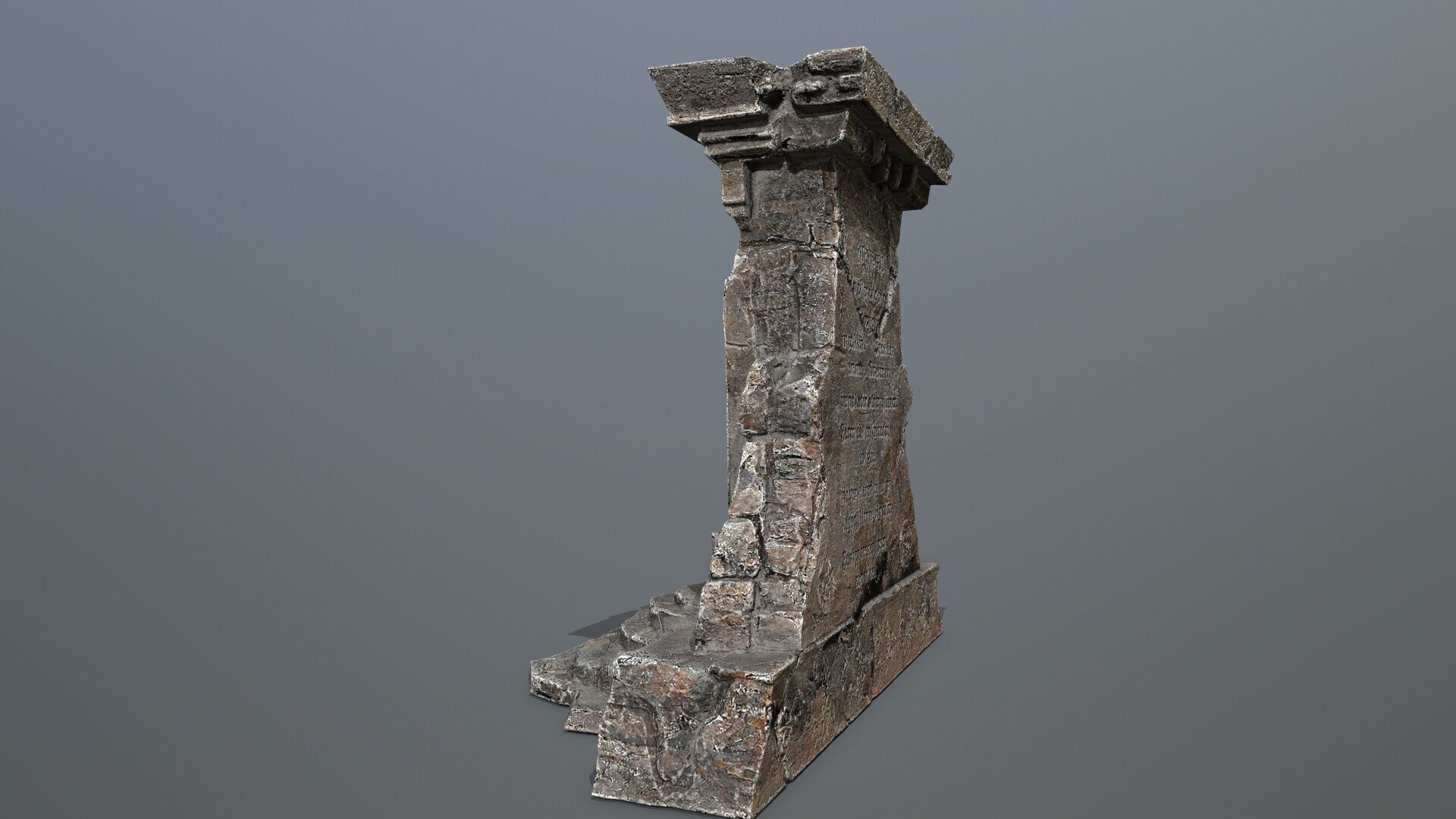 Lion fountain Low-poly 3D model_7