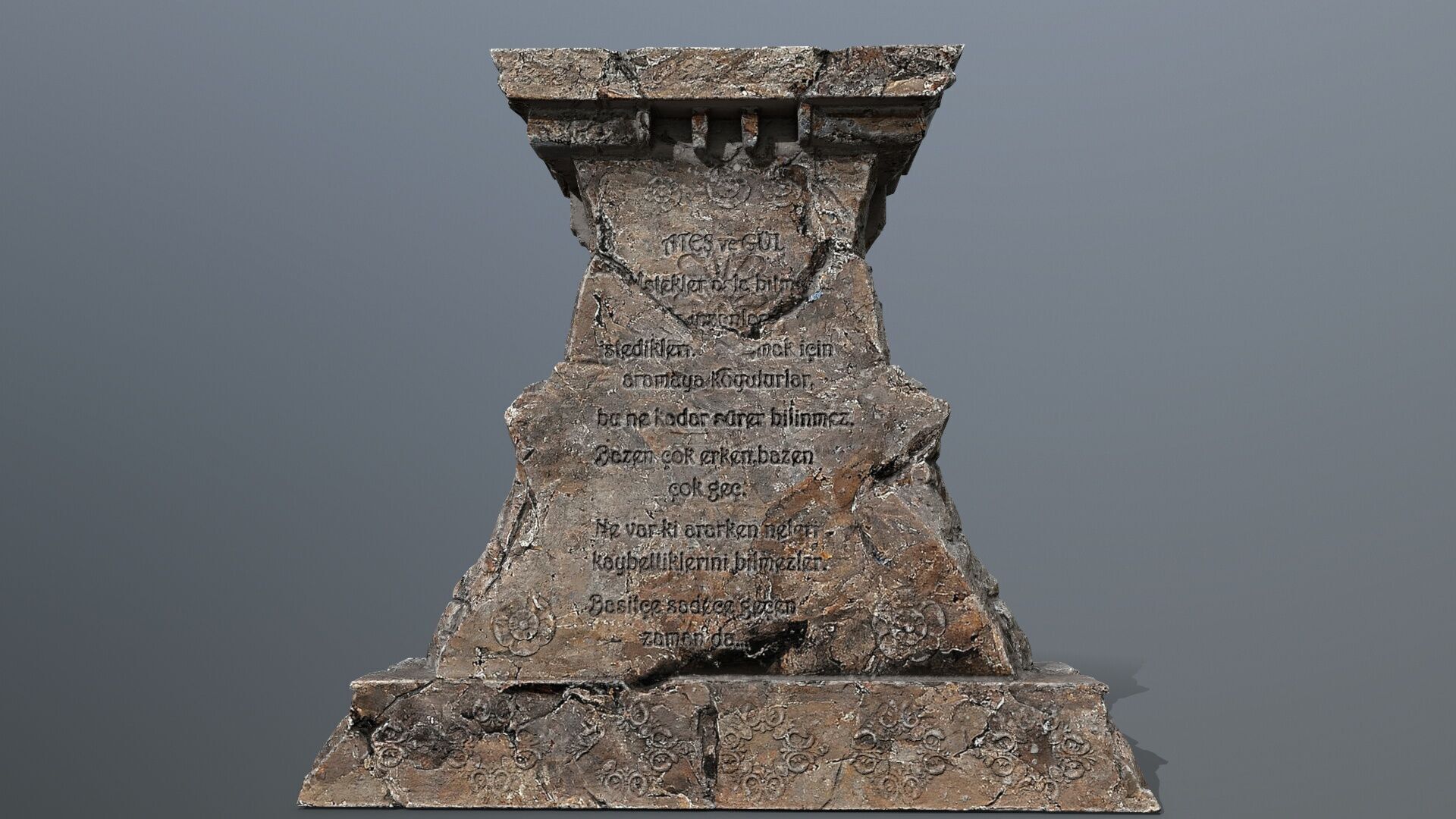 Lion fountain Low-poly 3D model_3