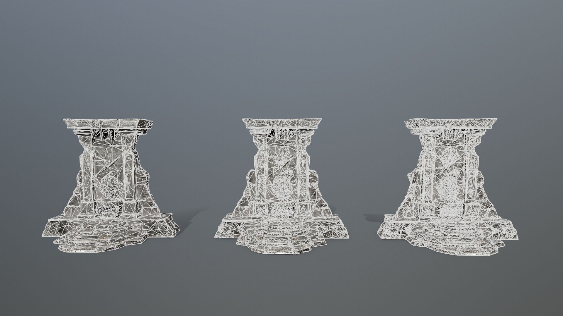 Lion fountain Low-poly 3D model_15