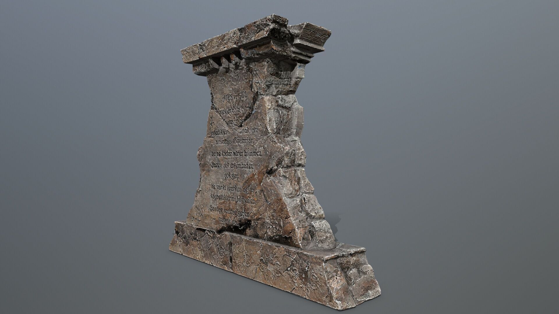 Lion fountain Low-poly 3D model_9