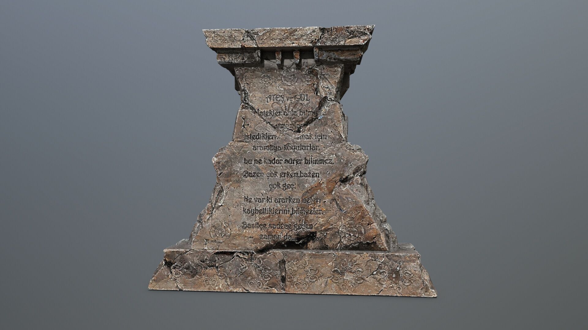 Lion fountain Low-poly 3D model_8