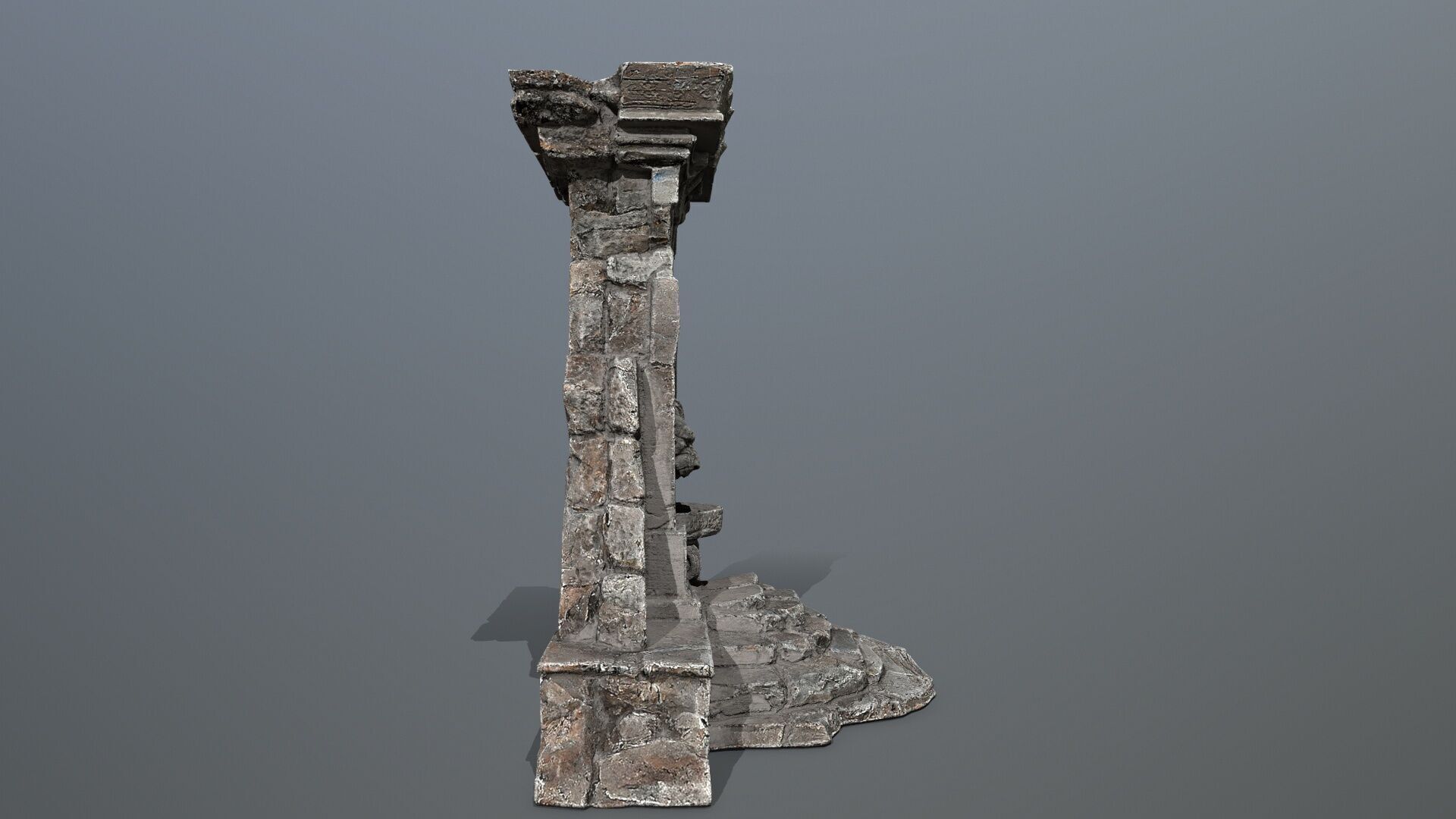 Lion fountain Low-poly 3D model_10