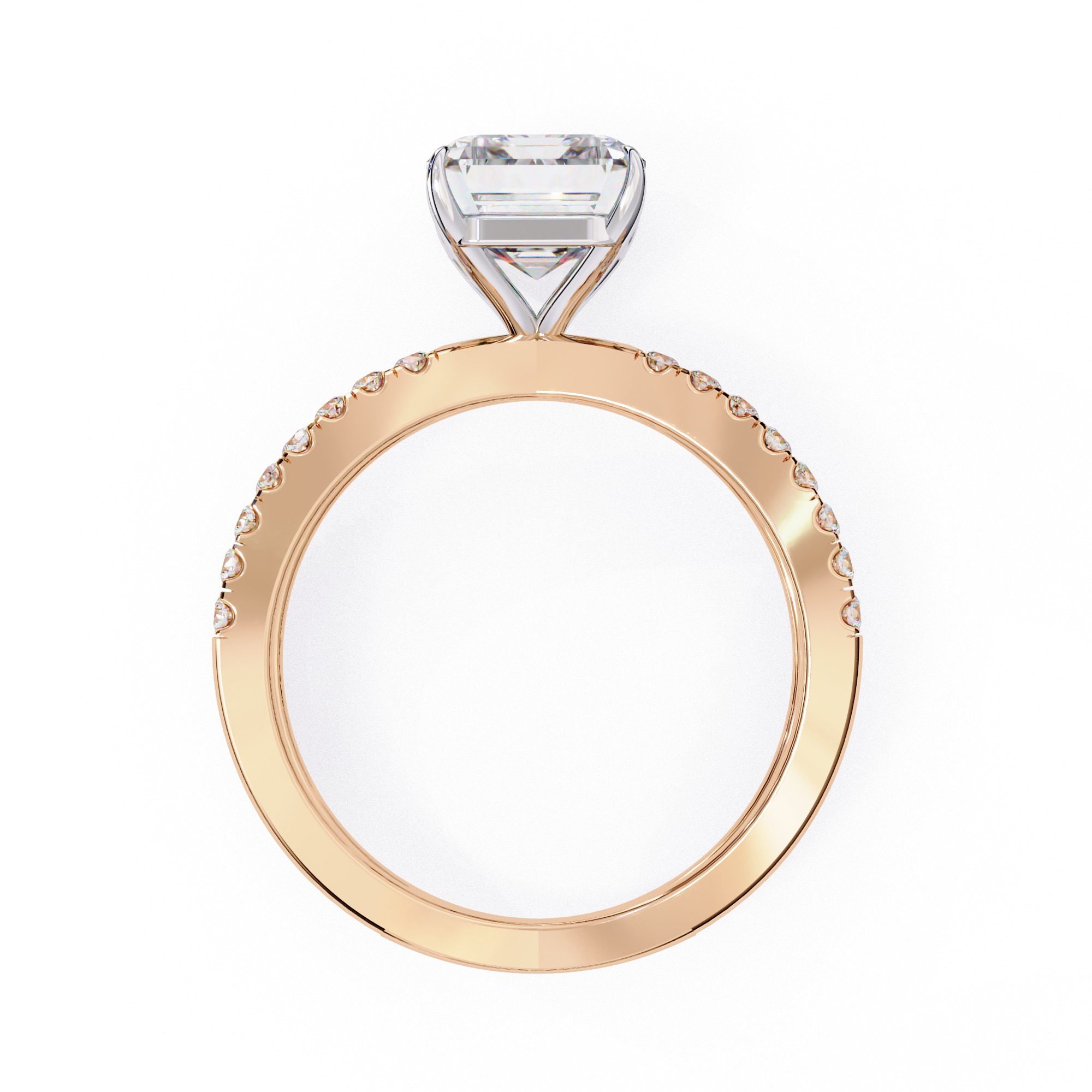 Dual Wire Solitaire Diamond Ring 360 animation renders 3dm stl 3D print model_16