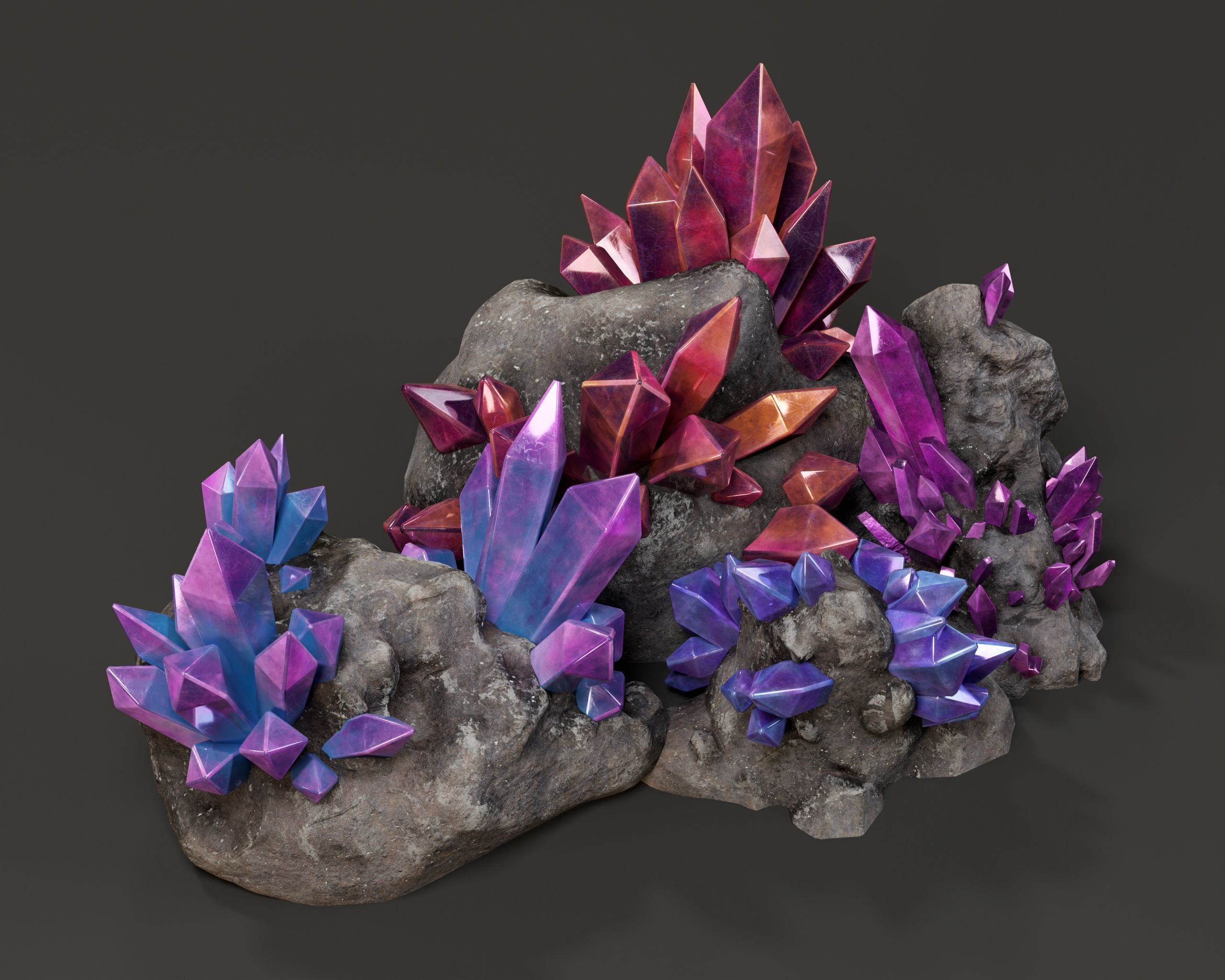Crystal Ore Pack 3D Model Collection_10