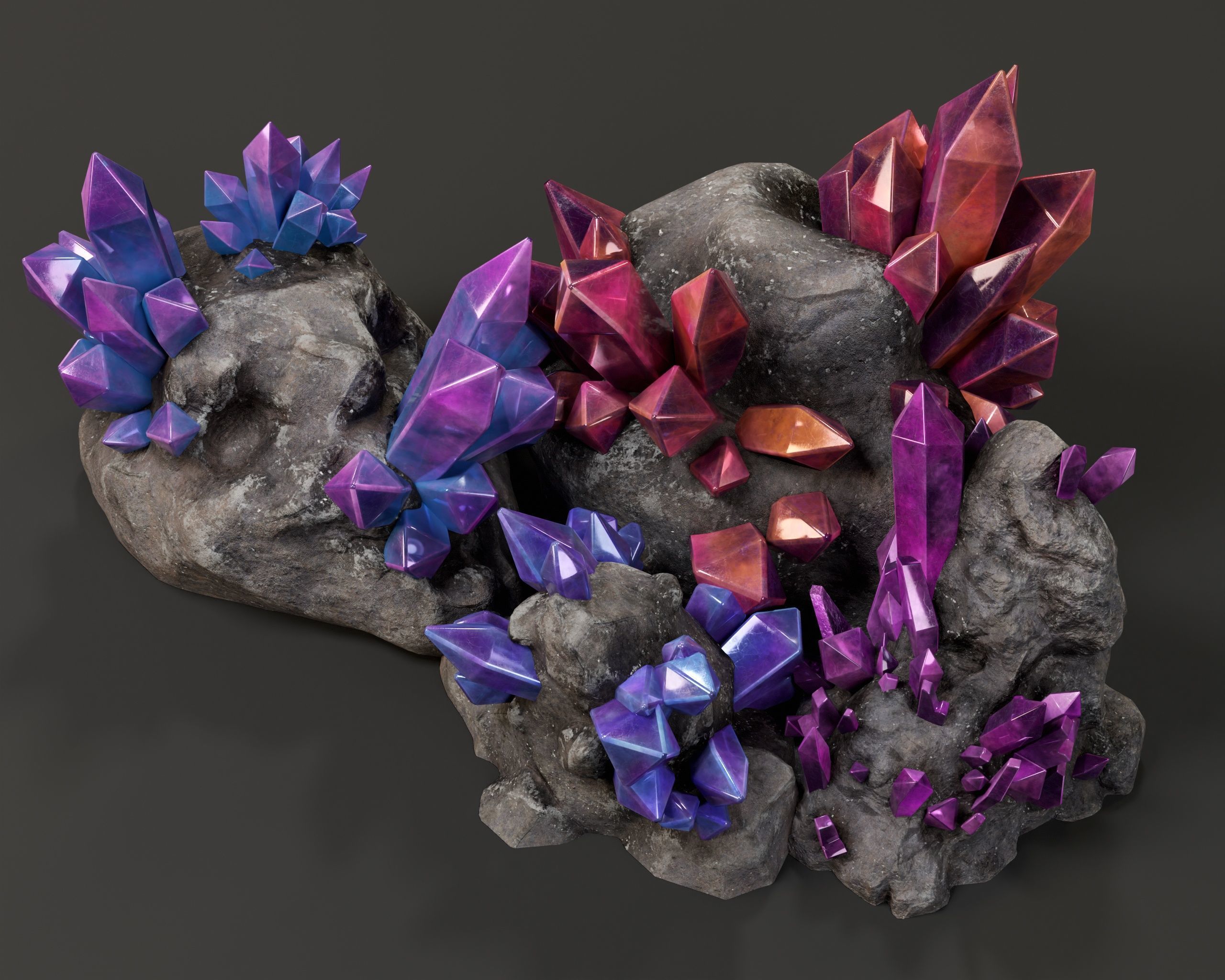 Crystal Ore Pack 3D Model Collection_14