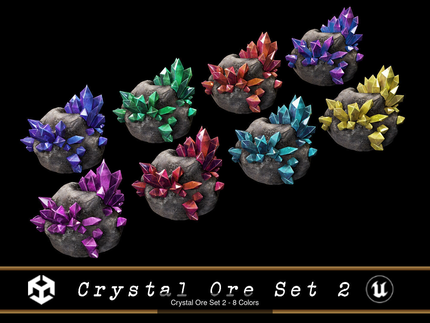 Crystal Ore Pack 3D Model Collection_7