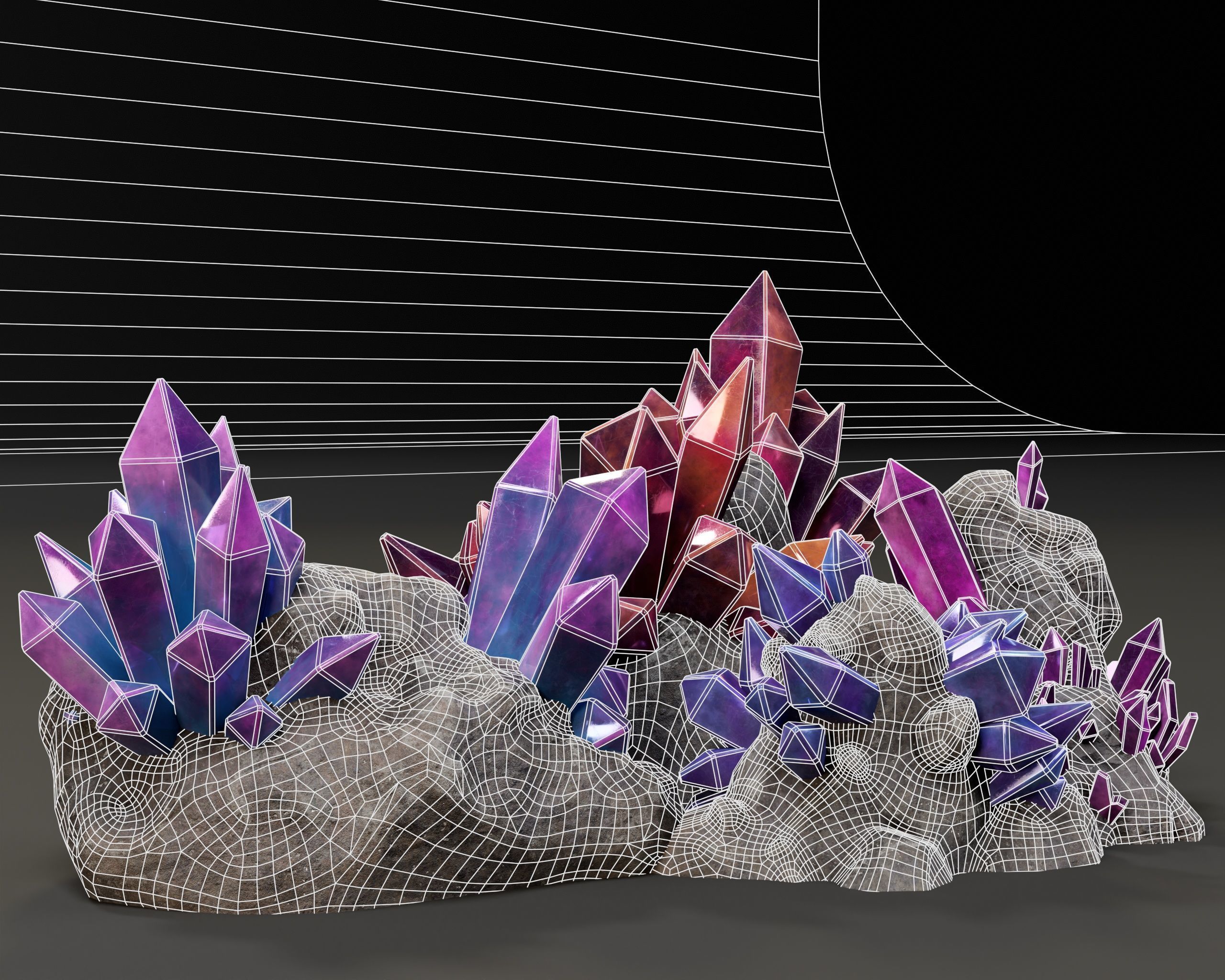 Crystal Ore Pack 3D Model Collection_13