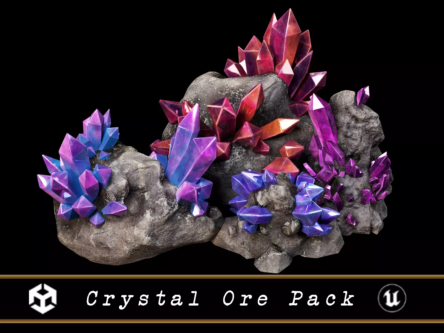 Crystal Ore Pack 3D Model Collection_0