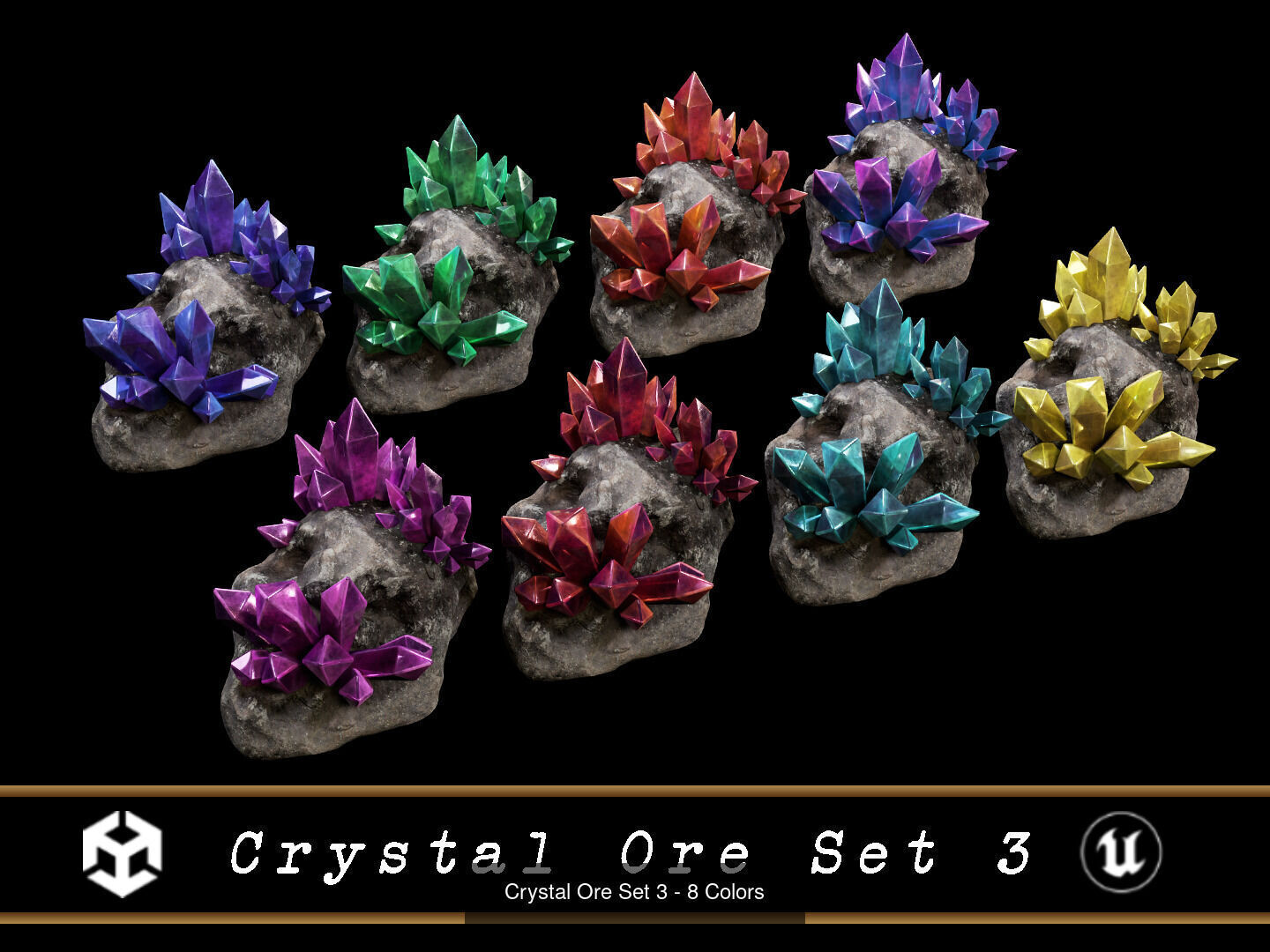 Crystal Ore Pack 3D Model Collection_8