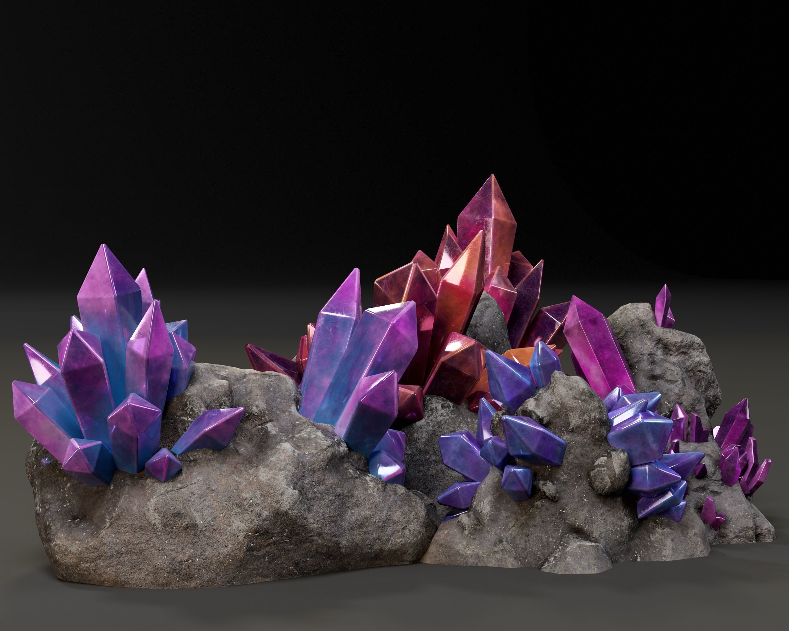 Crystal Ore Pack 3D Model Collection_12
