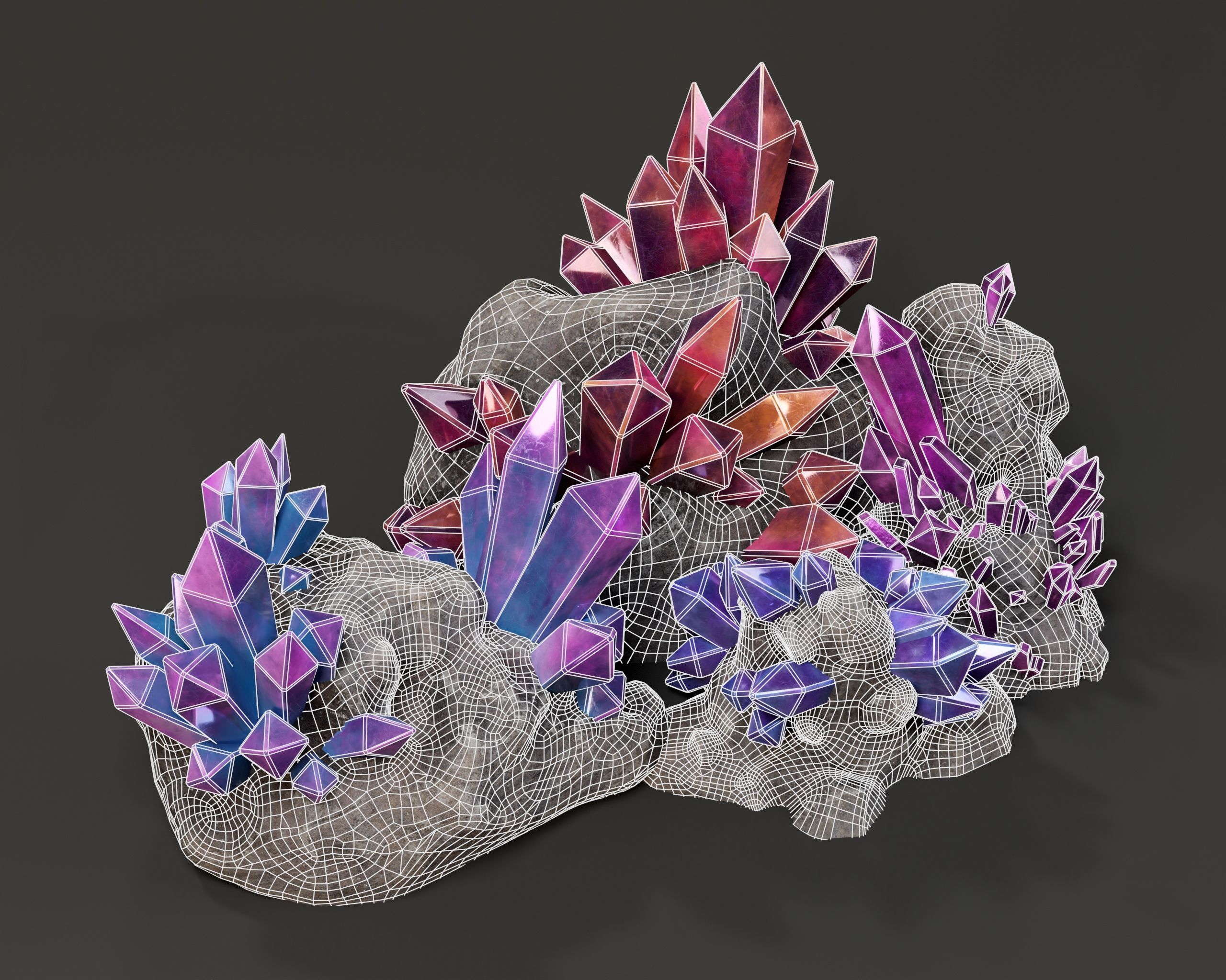 Crystal Ore Pack 3D Model Collection_11