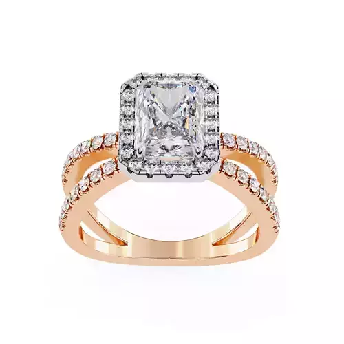 Dual Wire Solitaire Diamond Ring 360 animation renders 3dm stl  3D print model