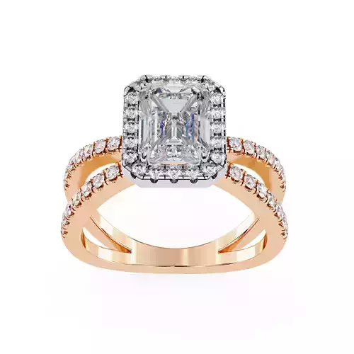 Dual Wire Solitaire Diamond Ring 360 animation renders 3dm stl  3D print model