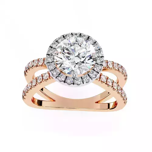 Dual Wire Solitaire Diamond Ring 360 animation renders 3dm stl  3D print model