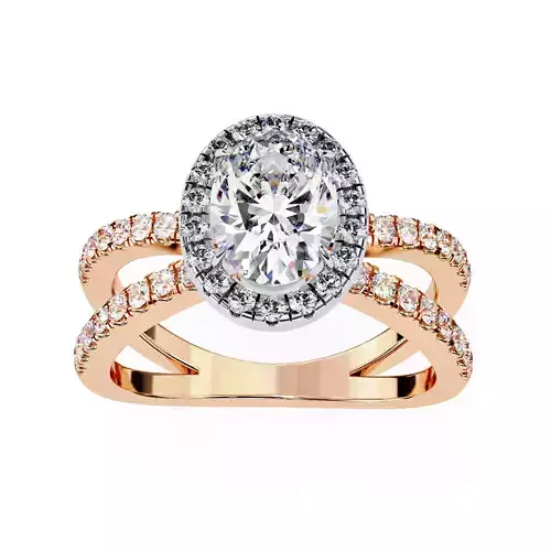 Dual Wire Solitaire Diamond Ring 360 animation renders 3dm stl  3D print model