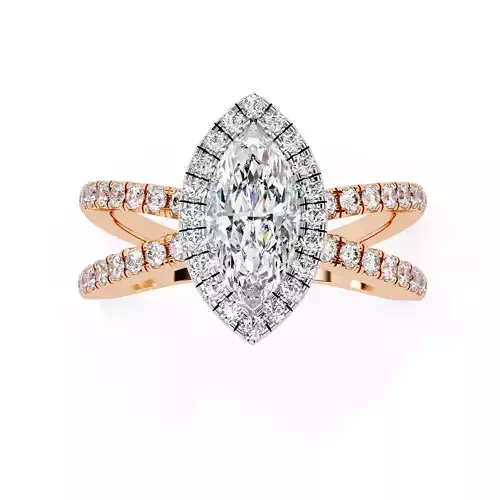 Dual Wire Solitaire Diamond Ring 360 animation renders 3dm stl  3D print model