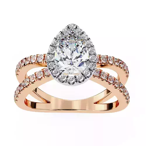 Dual Wire Solitaire Diamond Ring 360 animation renders 3dm stl  3D print model