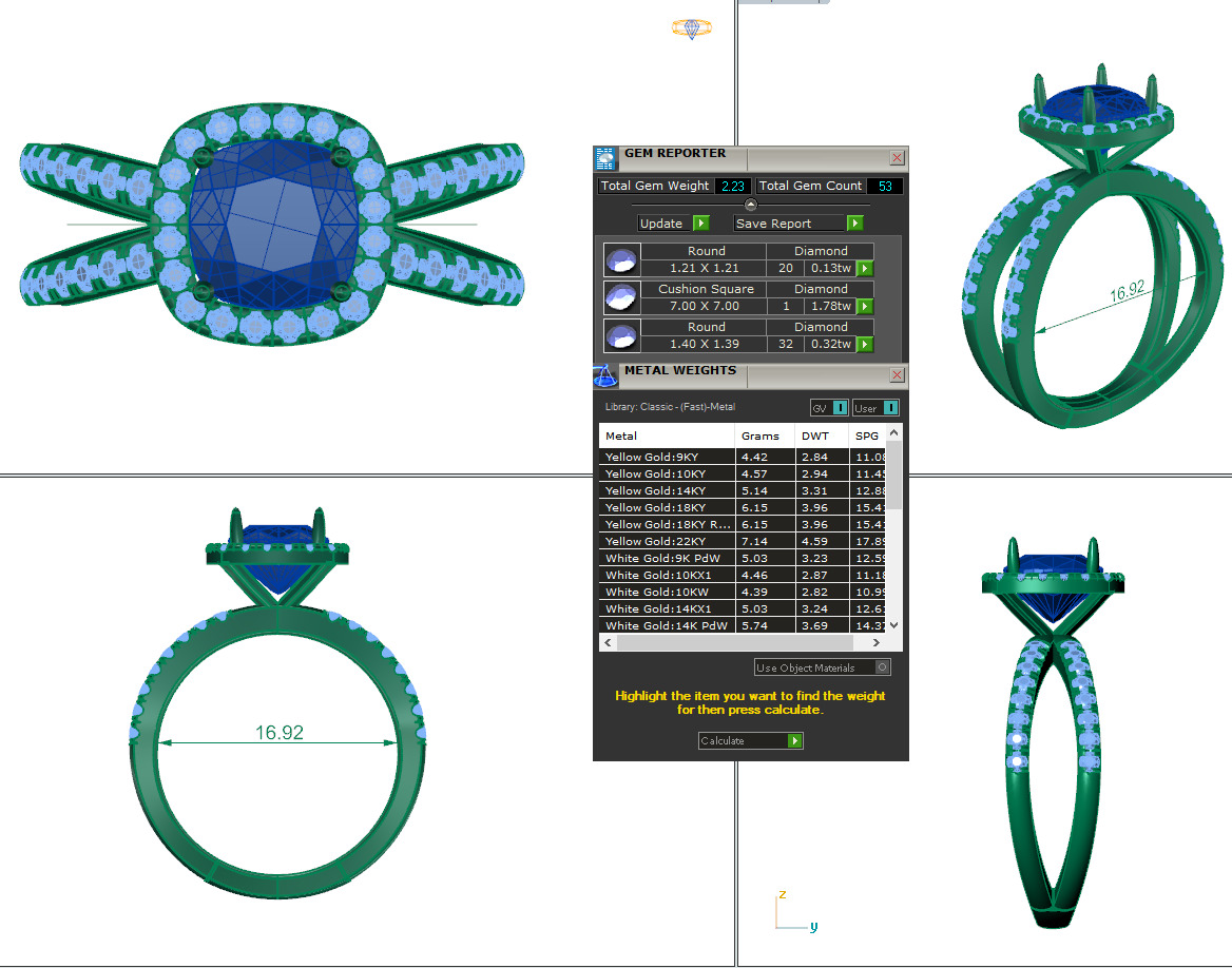 Dual Wire Solitaire Diamond Ring 360 animation renders 3dm stl 3D print model_2
