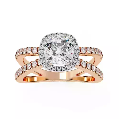 Dual Wire Solitaire Diamond Ring 360 animation renders 3dm stl  3D print model