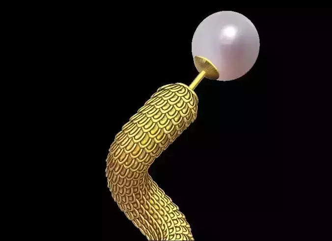 Dragon Skin Scales Pearl Earrings