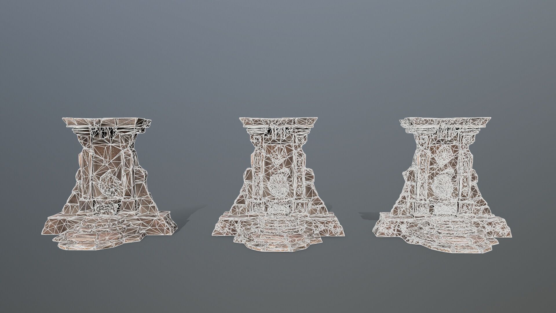 Lion fountain Low-poly 3D model_15