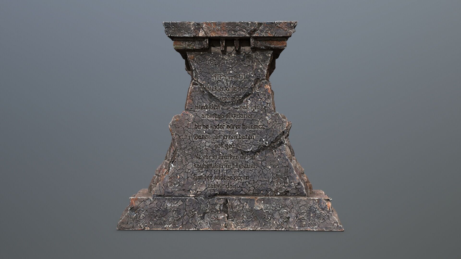 Lion fountain Low-poly 3D model_8