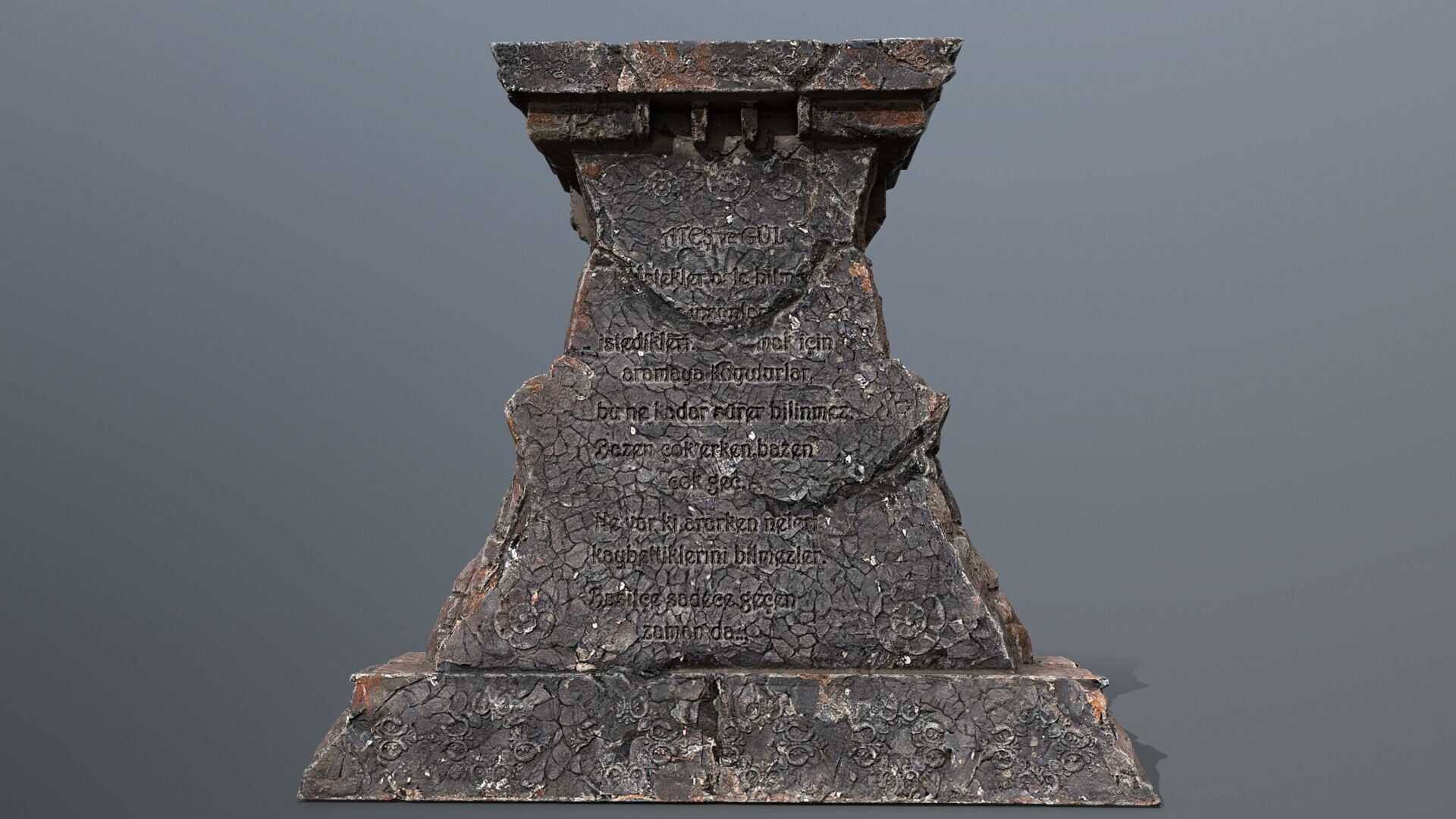 Lion fountain Low-poly 3D model_3