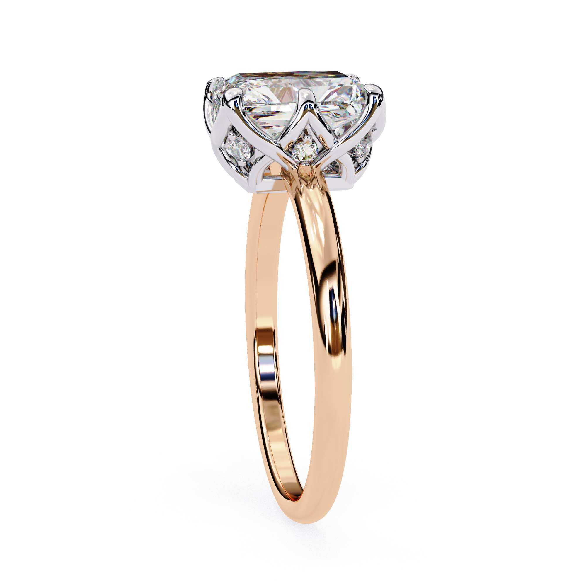 Mono Solitaire Diamond Ring 360 animation renders 3dm stl  3D print model_5