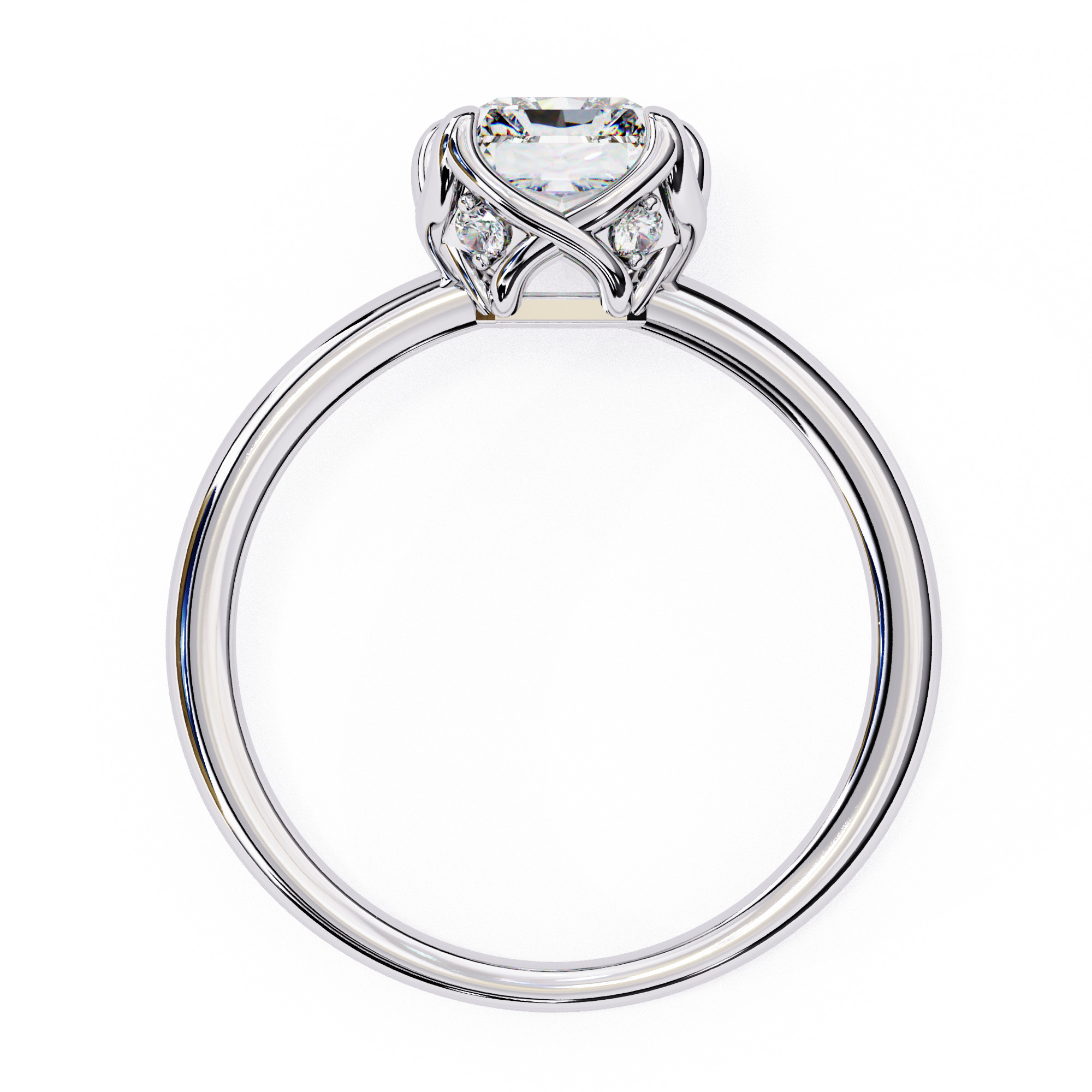 Mono Solitaire Diamond Ring 360 animation renders 3dm stl  3D print model_3