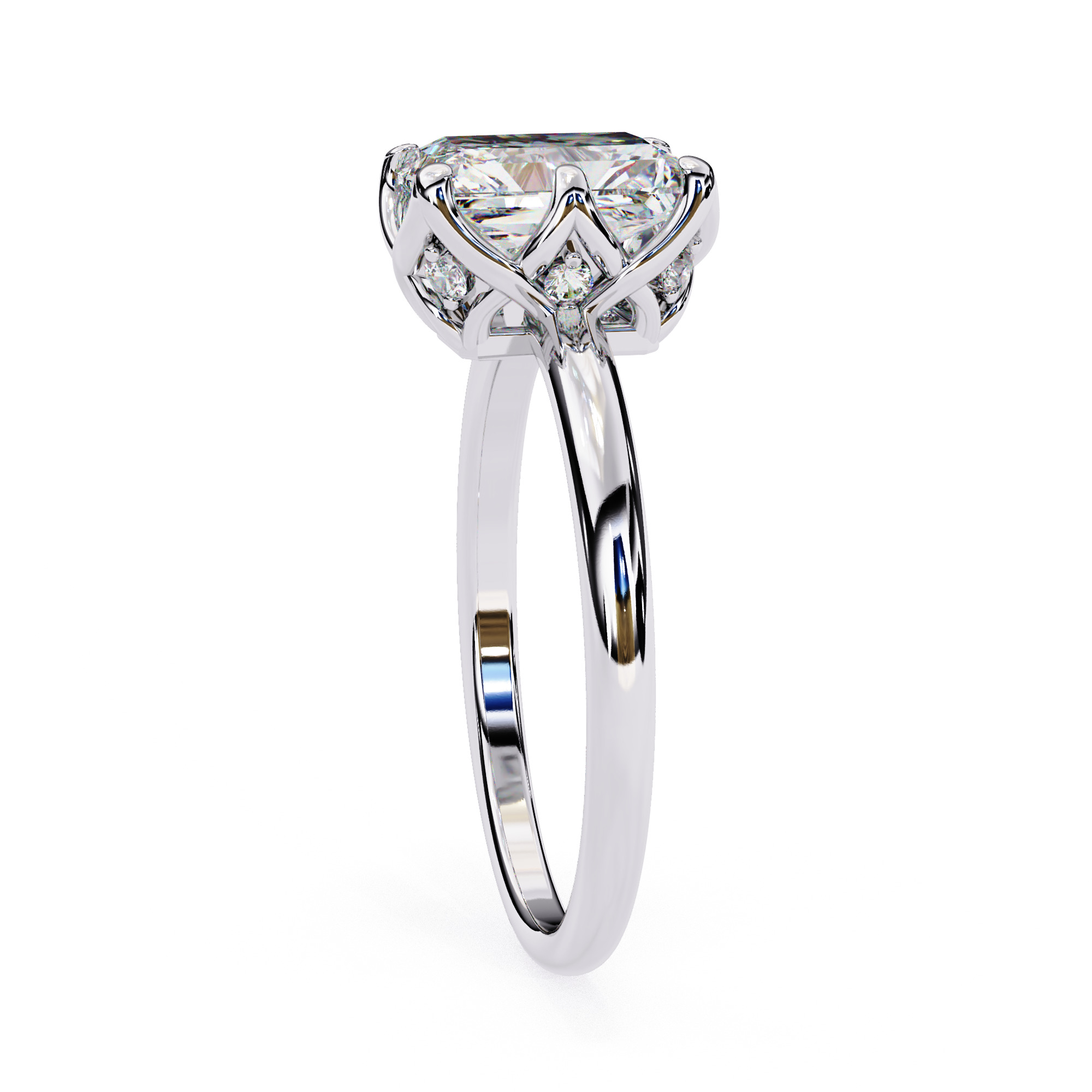 Mono Solitaire Diamond Ring 360 animation renders 3dm stl  3D print model_6