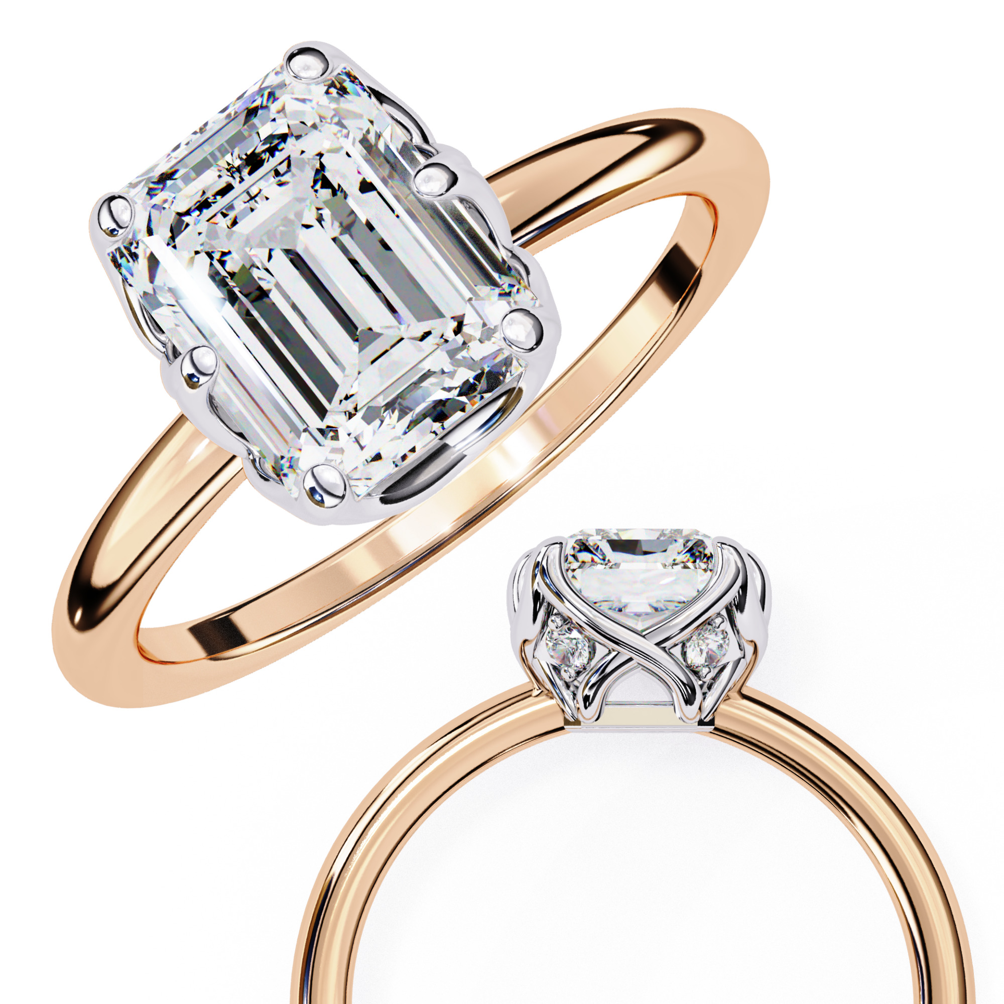 Mono Solitaire Diamond Ring 360 animation renders 3dm stl  3D print model_8
