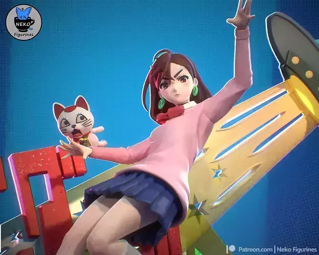 Momo Ayase - Dandadan Anime Figure for 3D Printing 3D print model