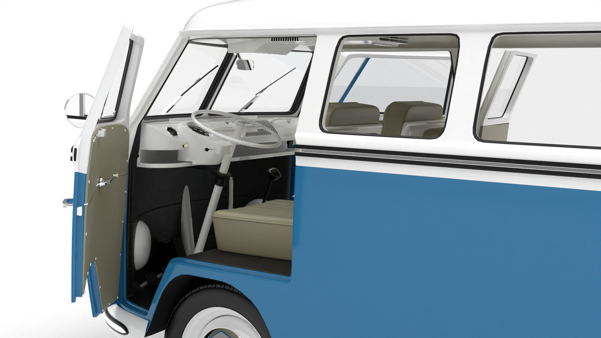 Volkswagen T1 Combi 1950 HQ 3d model 3D model_15