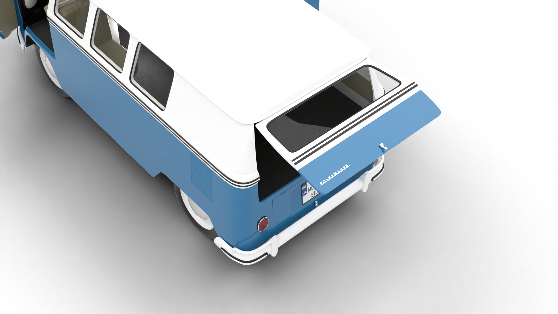 Volkswagen T1 Combi 1950 HQ 3d model 3D model_9