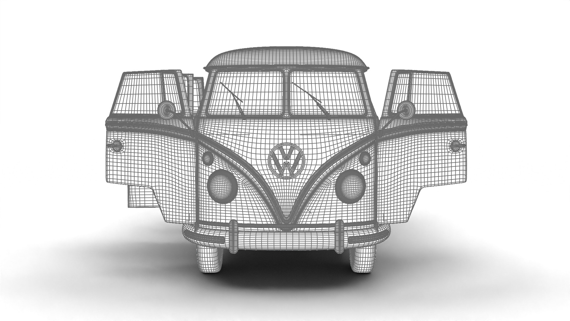 Volkswagen T1 Combi 1950 HQ 3d model 3D model_37