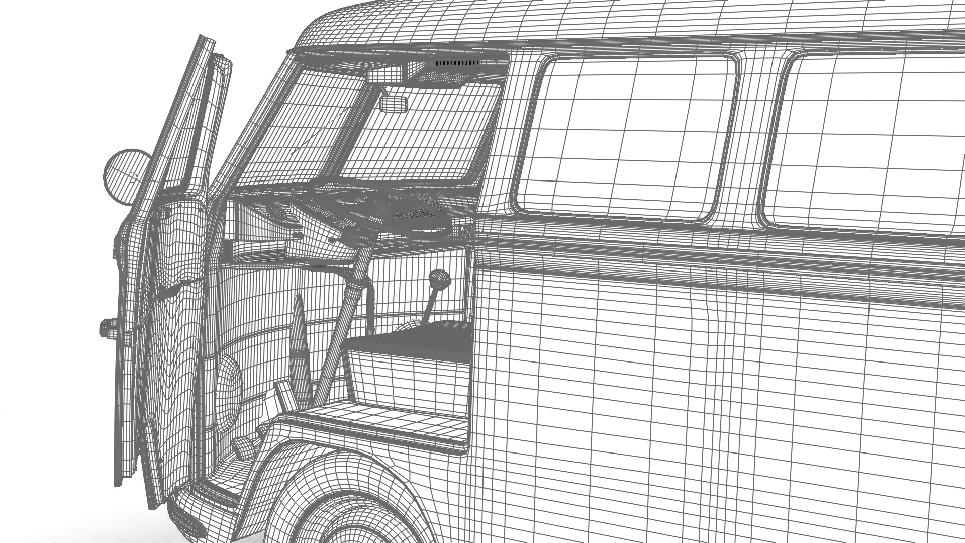 Volkswagen T1 Combi 1950 HQ 3d model 3D model_40