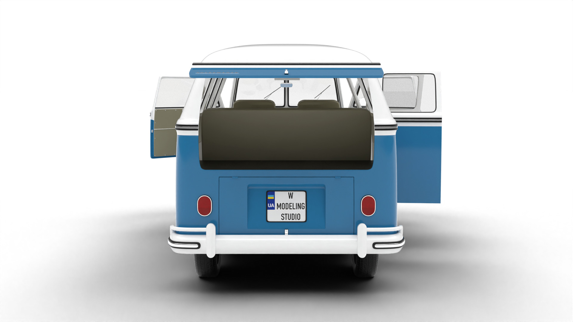 Volkswagen T1 Combi 1950 HQ 3d model 3D model_11