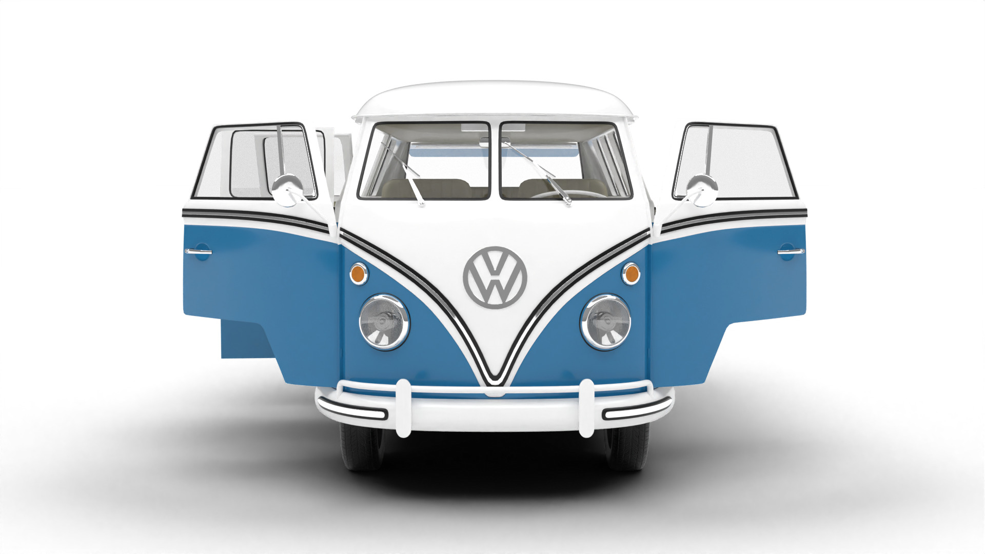 Volkswagen T1 Combi 1950 HQ 3d model 3D model_12