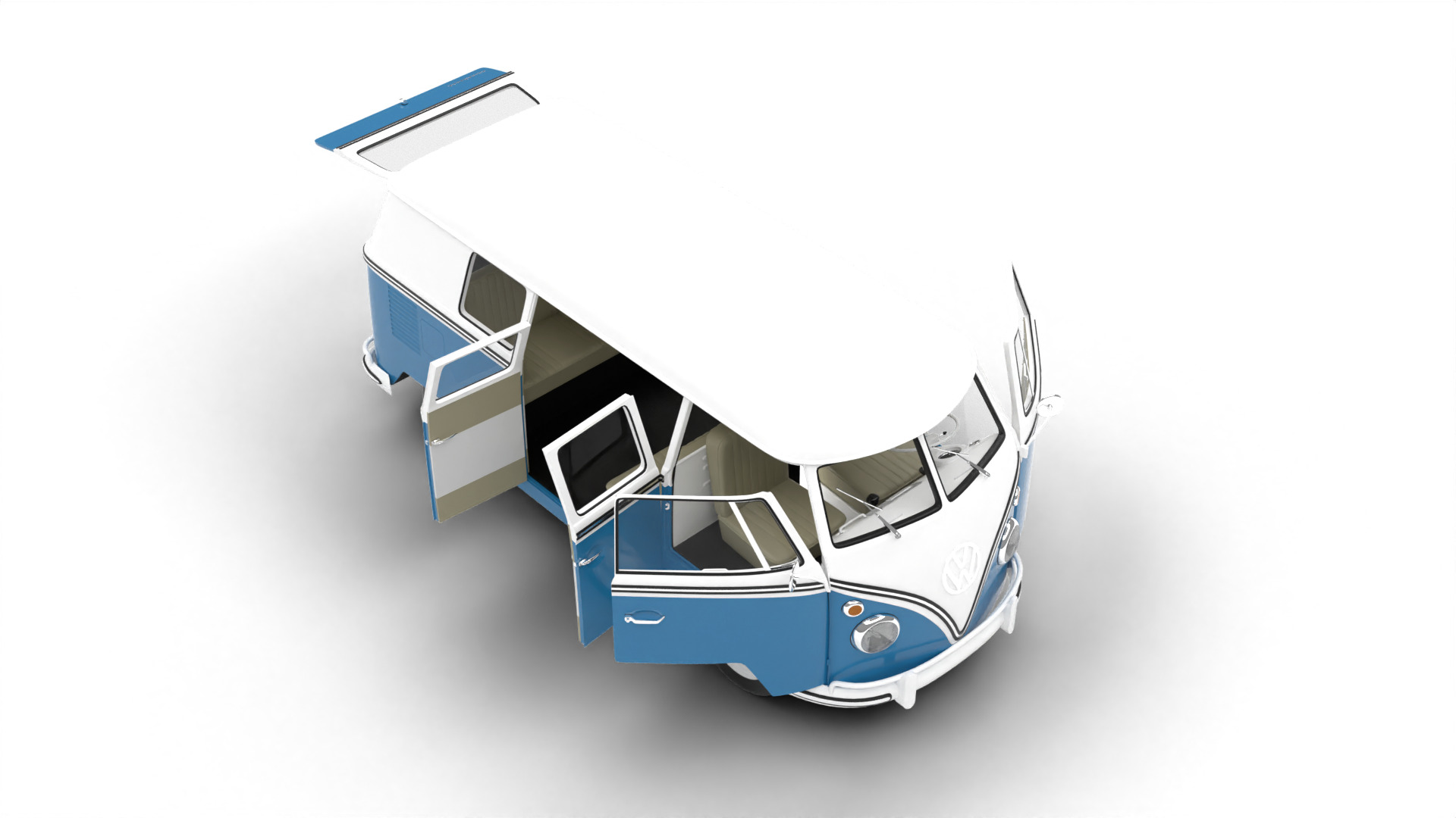 Volkswagen T1 Combi 1950 HQ 3d model 3D model_8