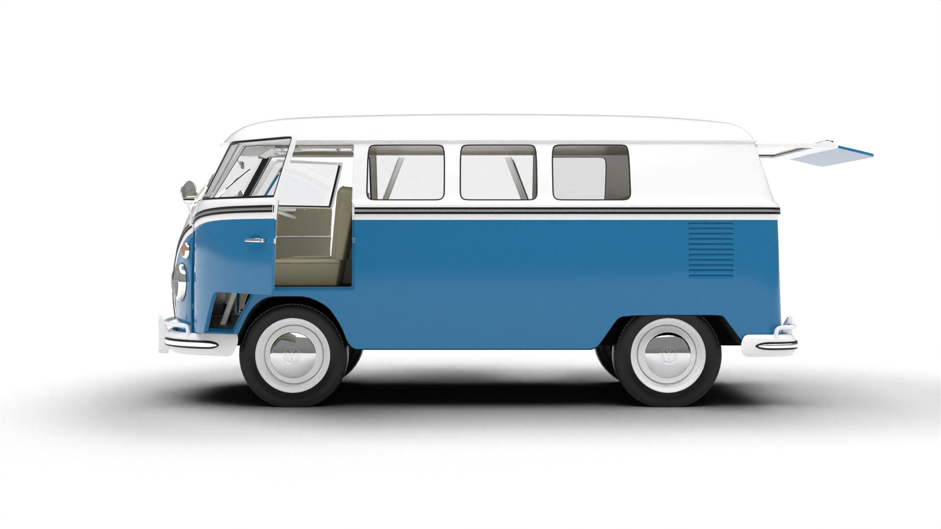 Volkswagen T1 Combi 1950 HQ 3d model 3D model_10