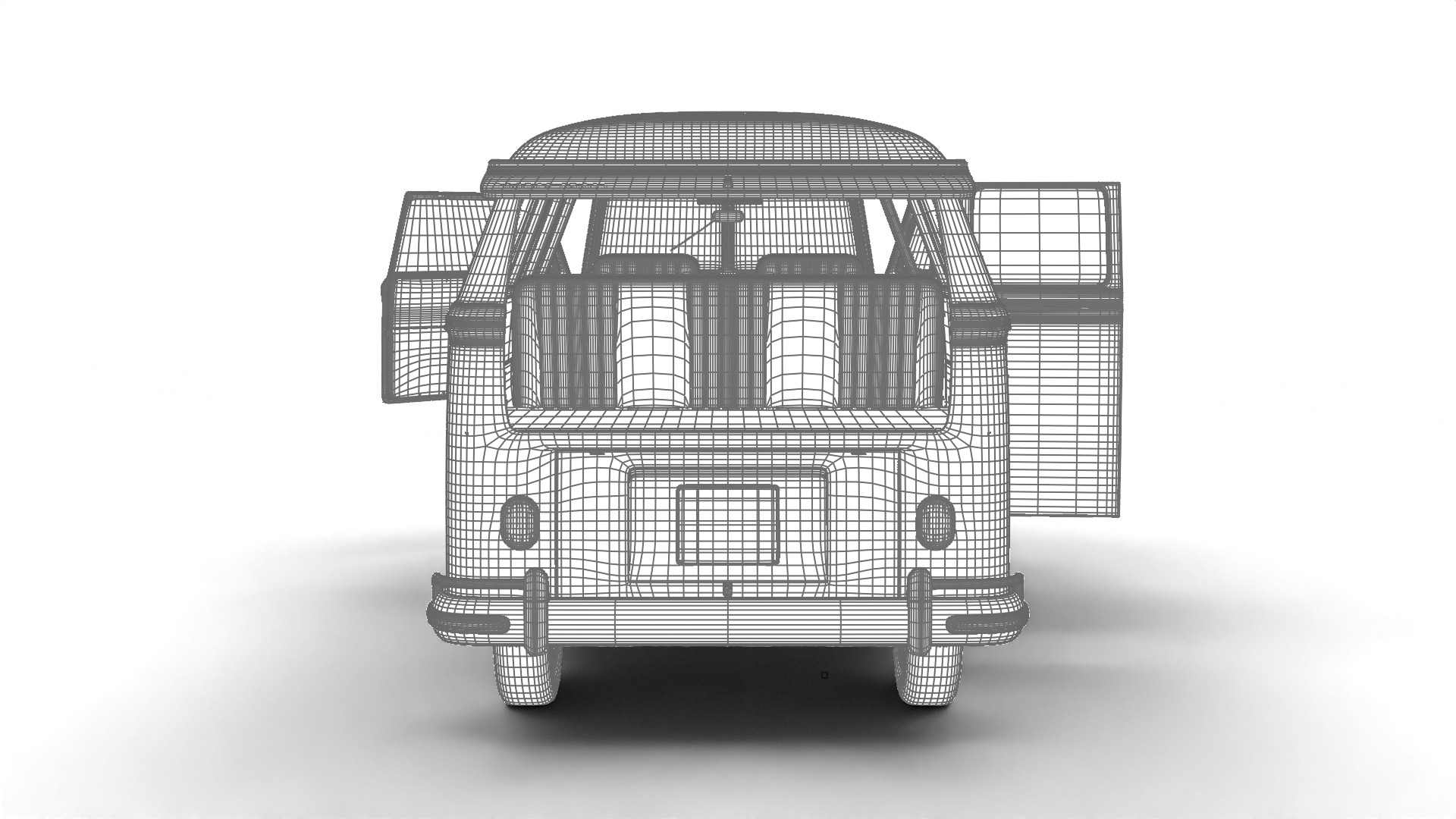 Volkswagen T1 Combi 1950 HQ 3d model 3D model_36