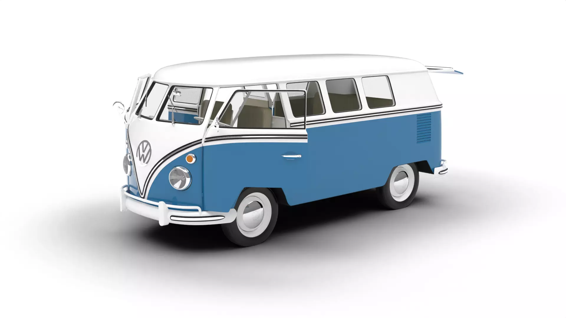 Volkswagen T1 Combi 1950 HQ 3d model 3D model_0