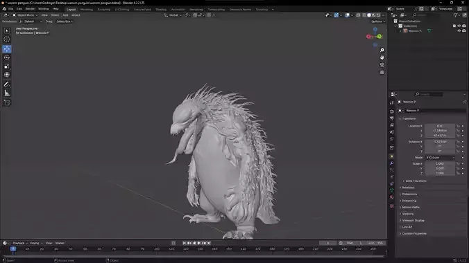 3D Wenom Penguin Model