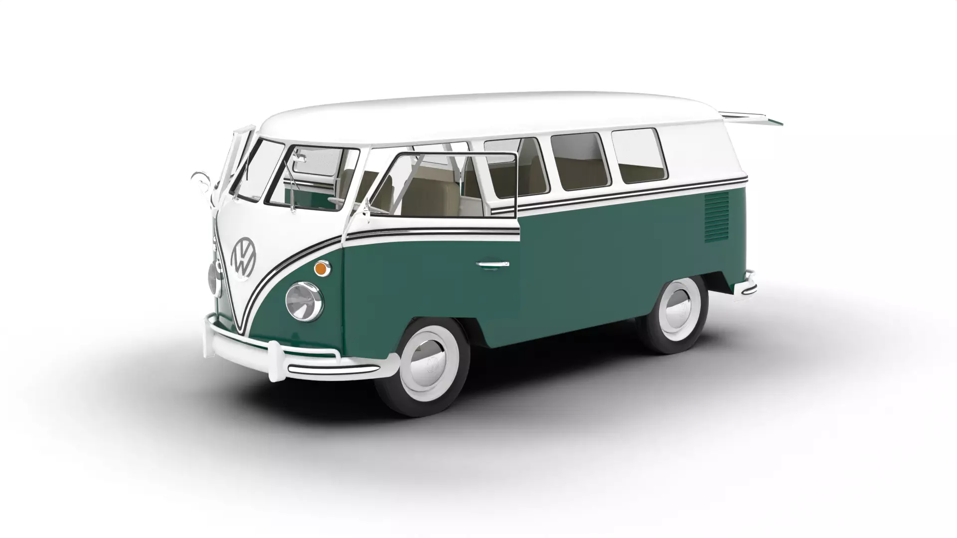 Volkswagen T1 Combi 1950 HQ 3d model 3D model