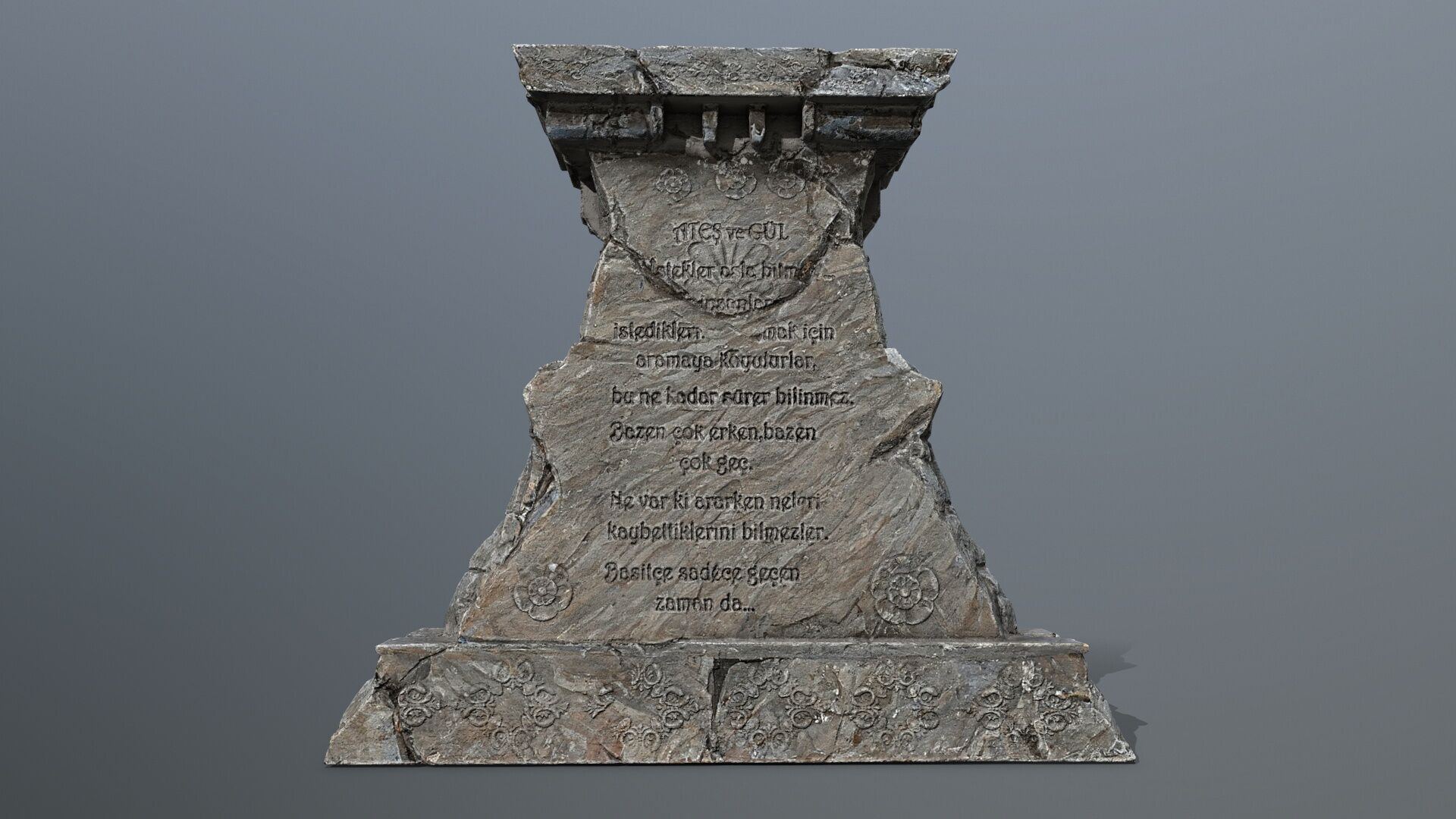 Lion fountain Low-poly 3D model_3