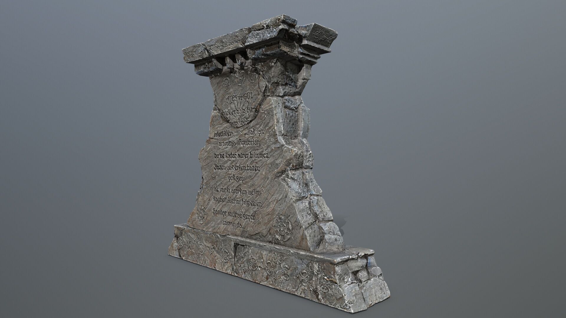 Lion fountain Low-poly 3D model_9