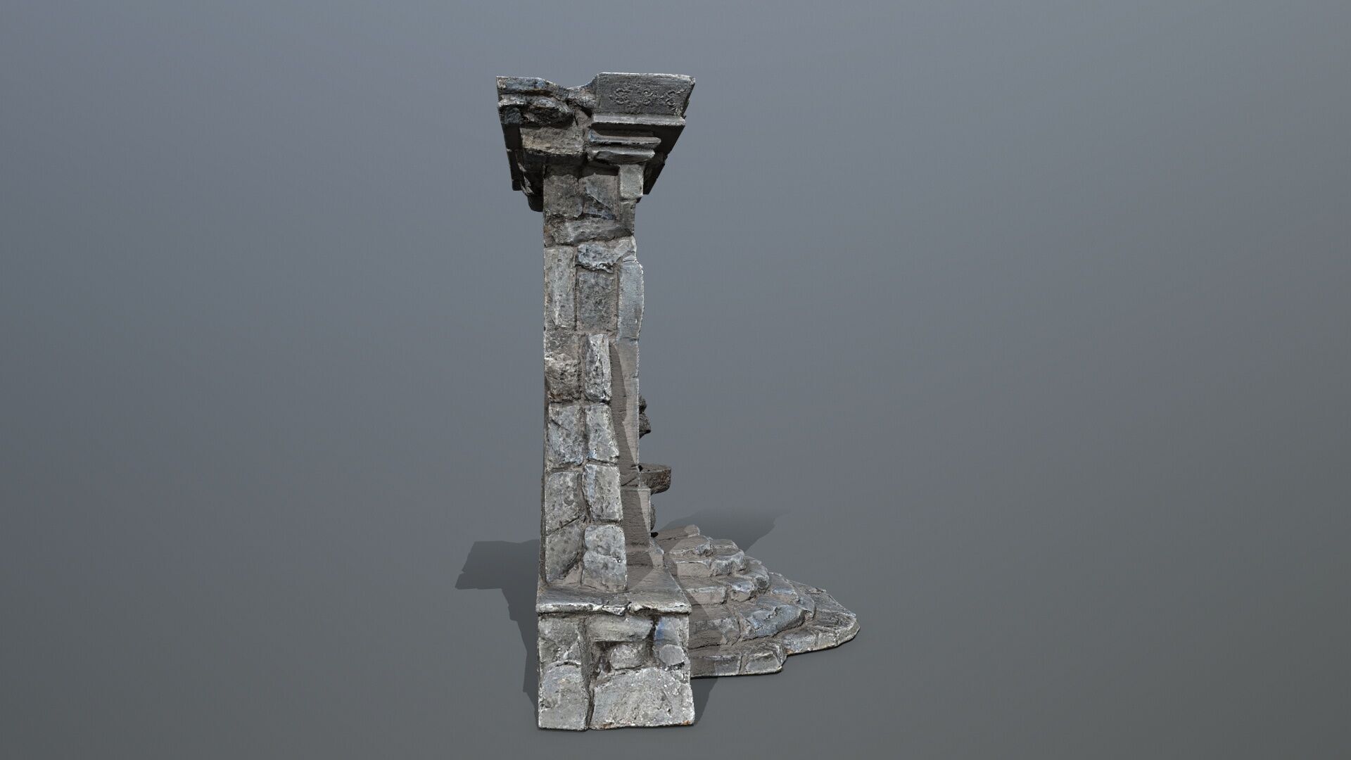 Lion fountain Low-poly 3D model_10