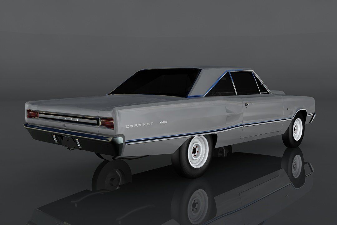 Dodge Coronet 1967  Low-poly 3D model_4