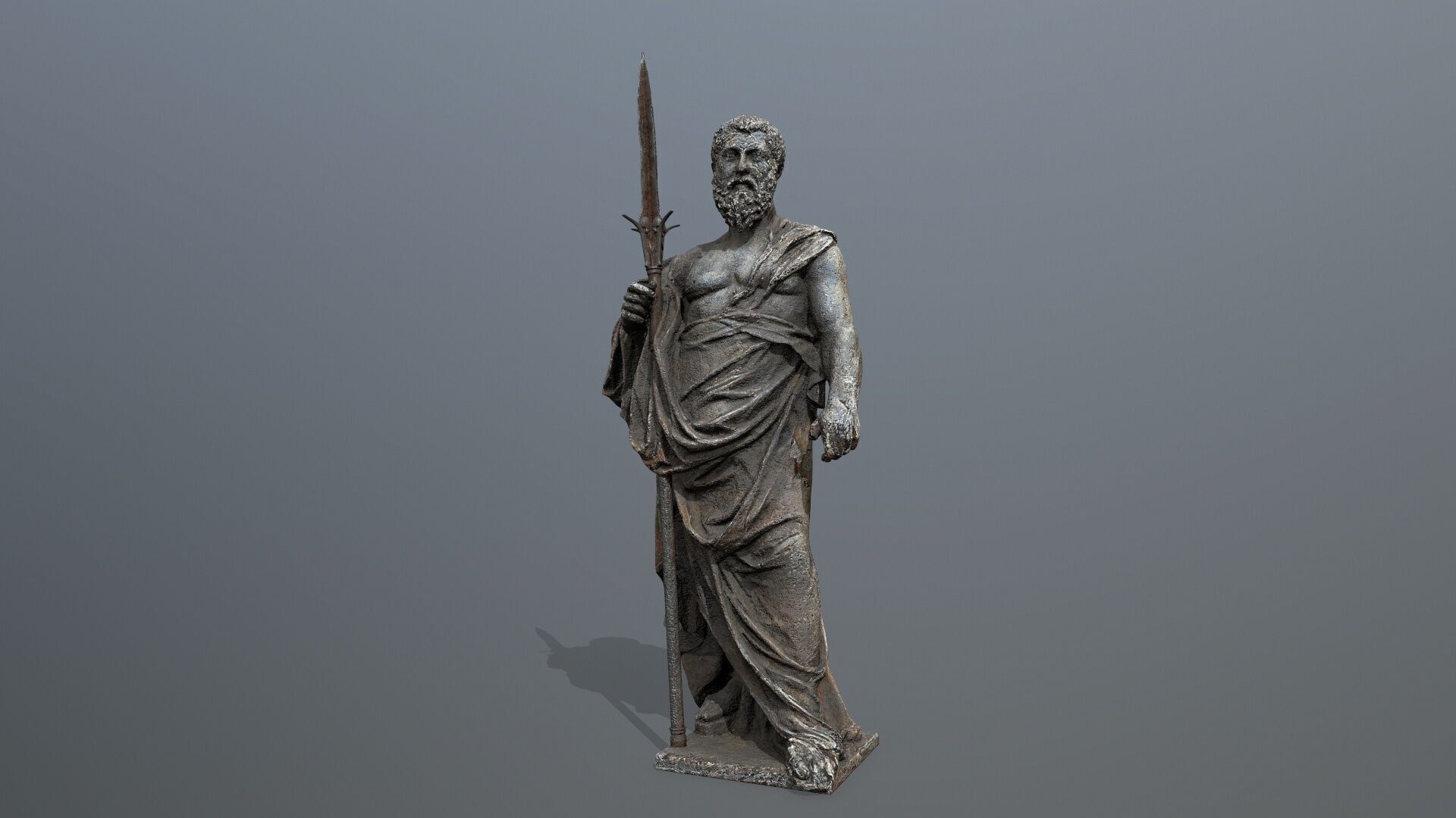 Man Statue Low-poly 3D model_3